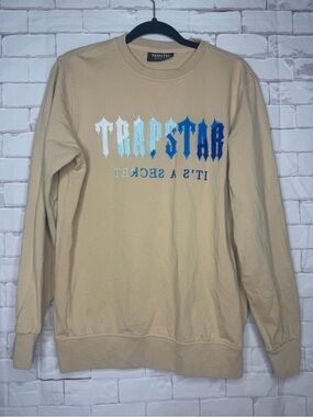 Trapstar It’s A Secret Tan Embroidered Crewneck Sweatshirt Size Large